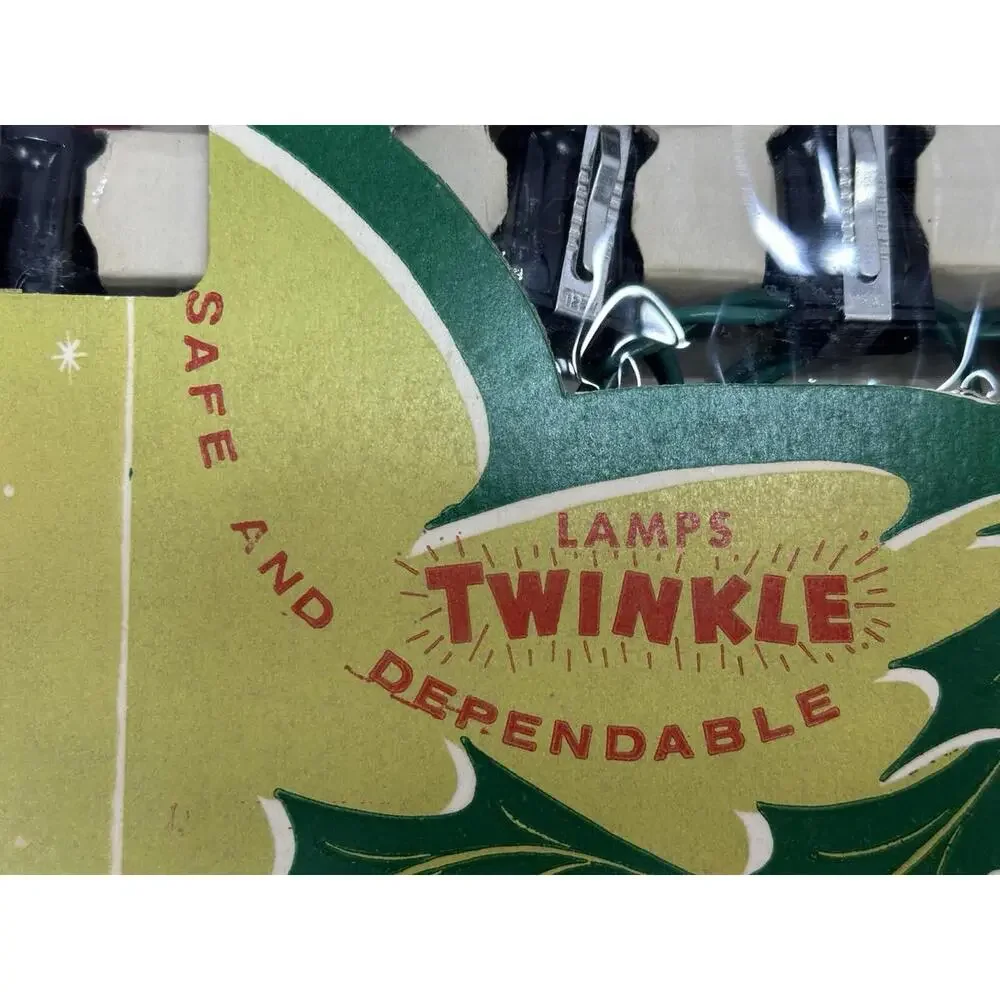 2 Vintage Sets Gleam Lites Twinkle Christmas 25 Lights‎ Indoor Blinking Forking